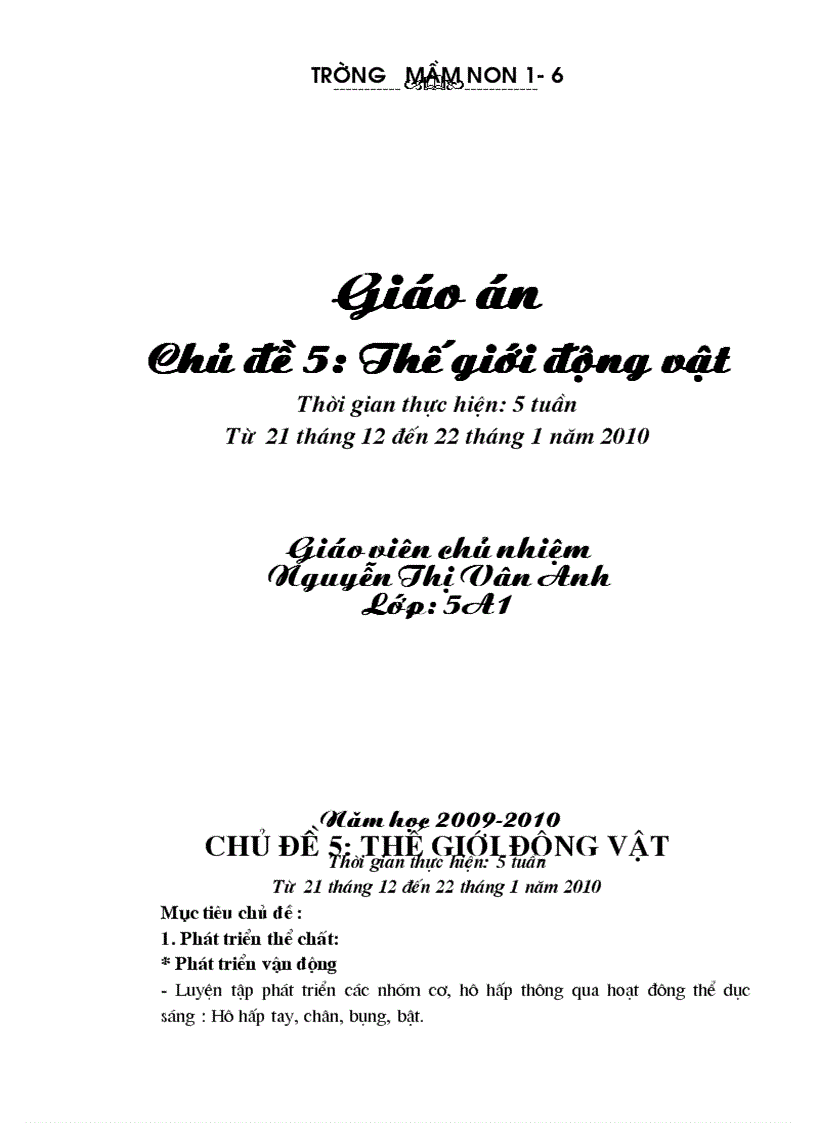 5 tuổi Thế giới động vât