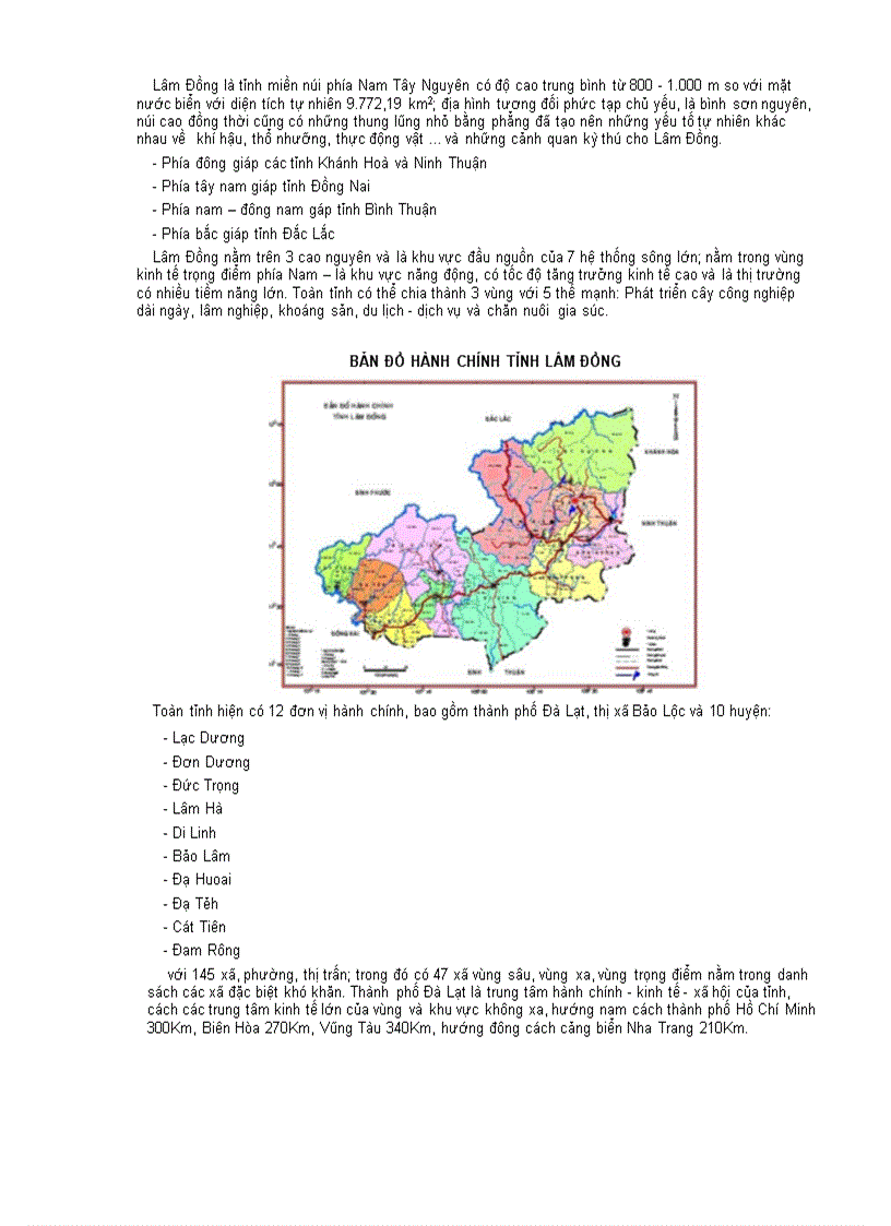 Địa lí địa phương tỉnh Lâm Đồng