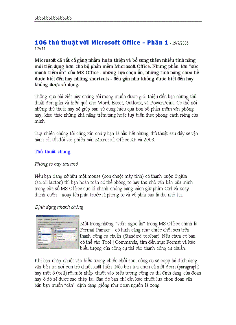 106 thủ thậut về ms word