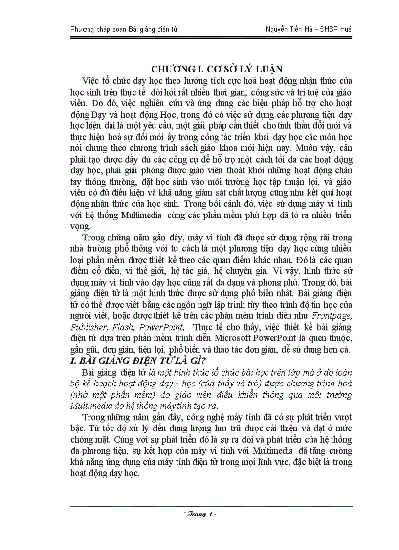 Phương pháp soạn Bài giảng điện tử