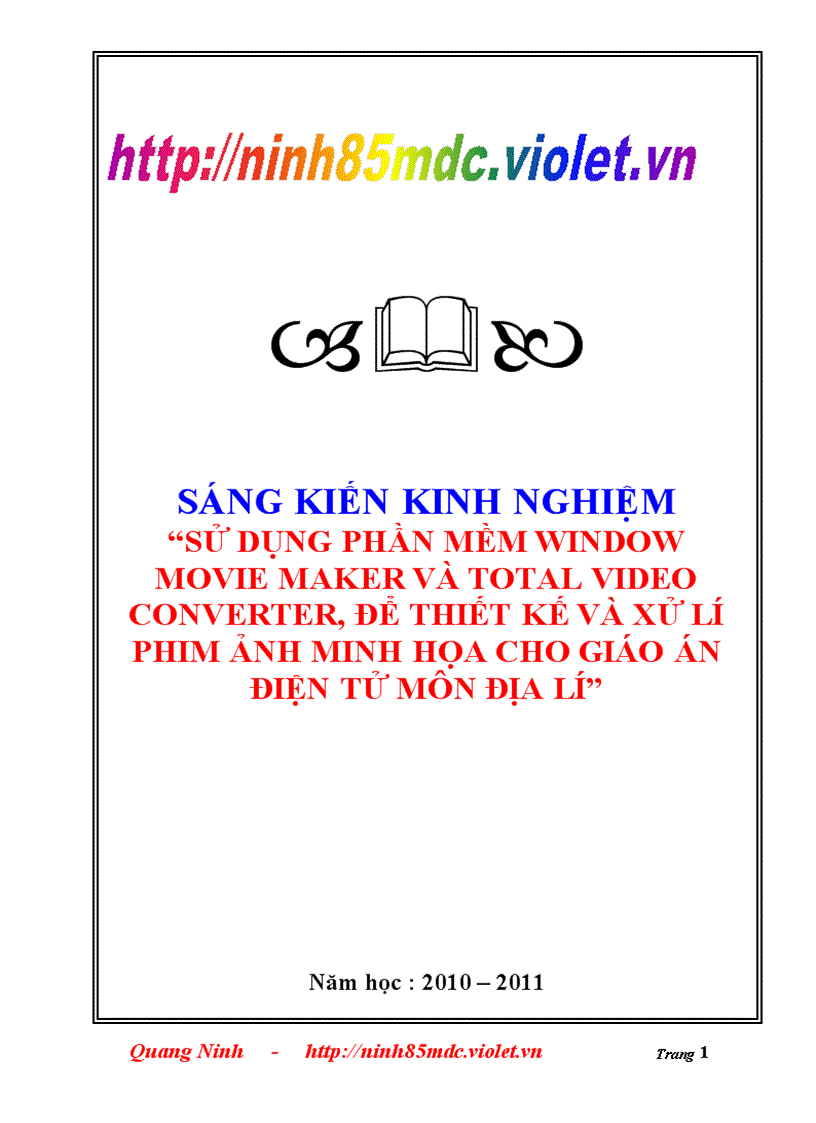 SÁNG KIẾN KINH NGHIỆM ĐỊA LÍ ninhmdc