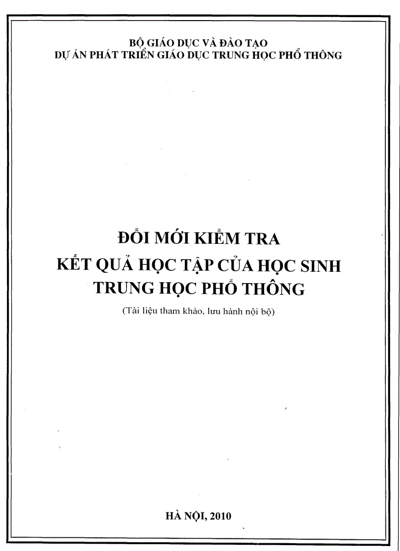 Đổi mới kiểm tra kết quả học tập của học sinh THPT