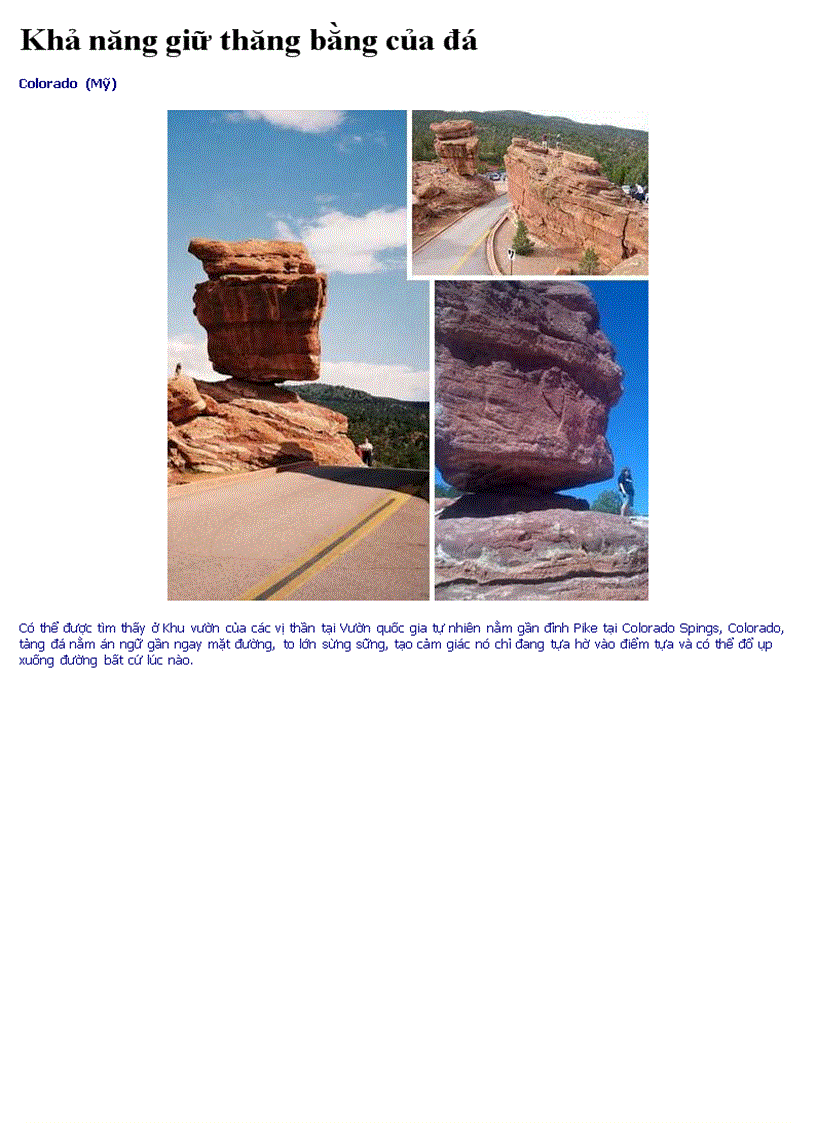 Khả năng giữ thăng bằng của đá