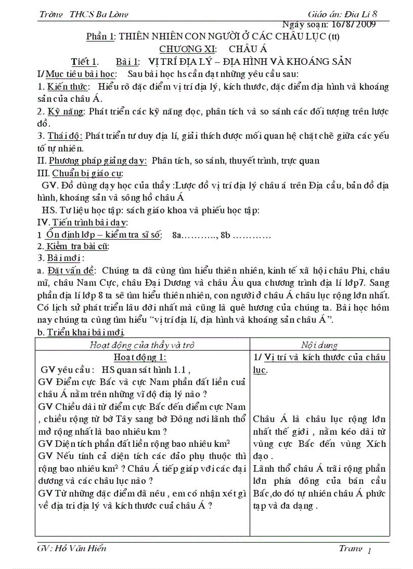 Giáo án địa 8