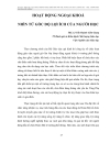 Hiệu quả của hoạt động ngoại khóa đối với việc nâng cao chất lượng dạy học