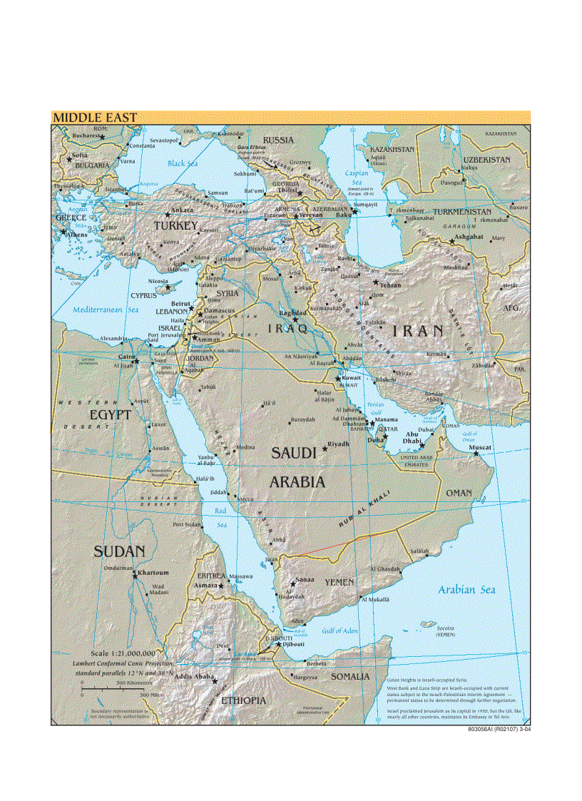 Bản đồ thế giới Middle East