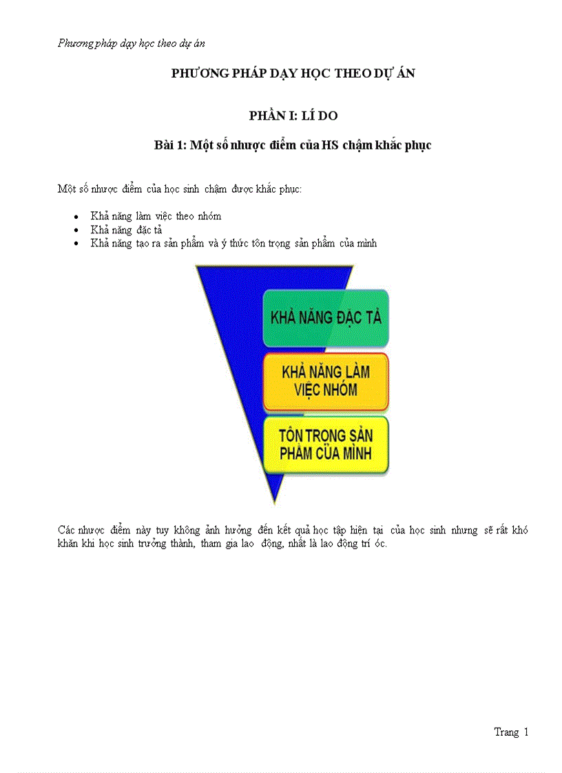 Phương pháp dạy học theo dự án