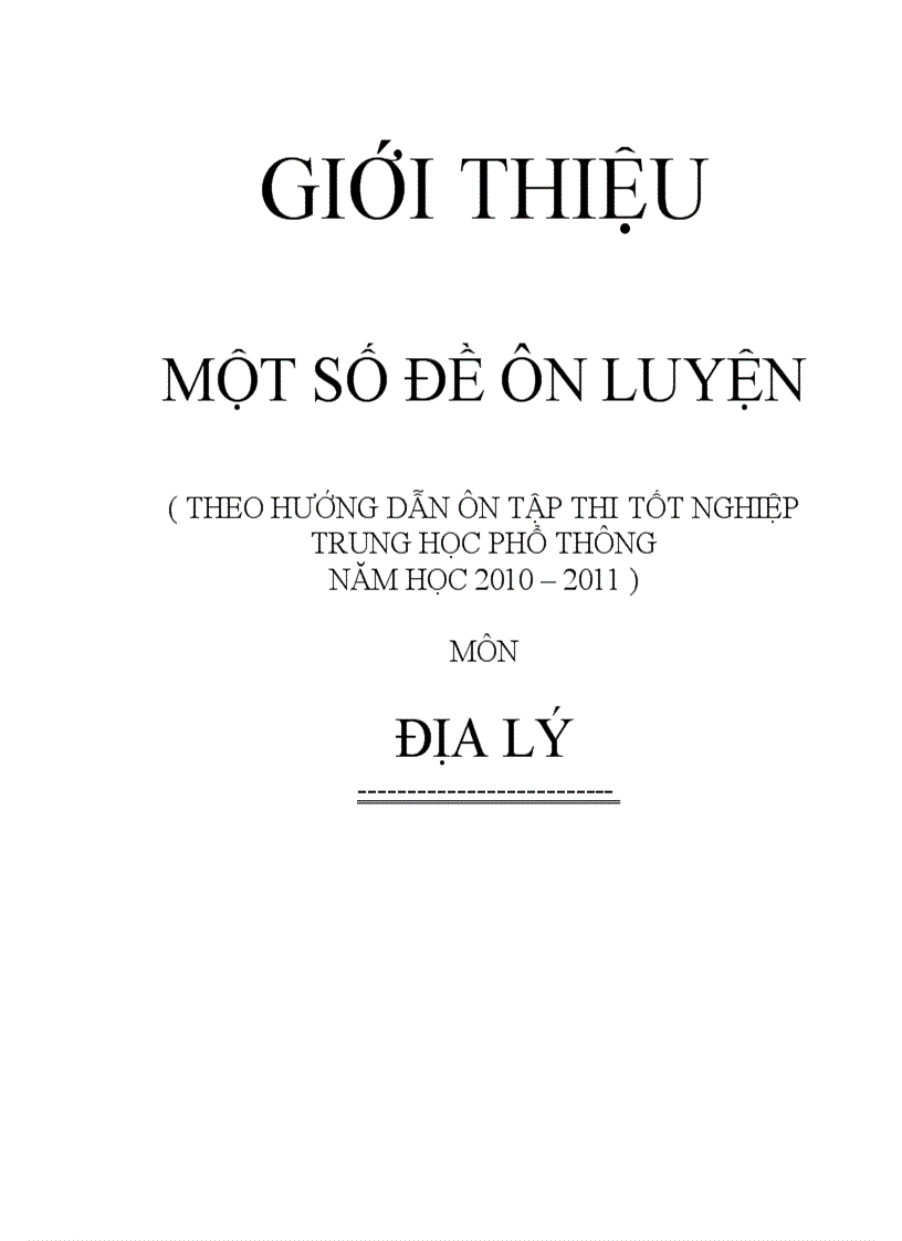 Bộ đề 10 đề thi TN THPT 2008