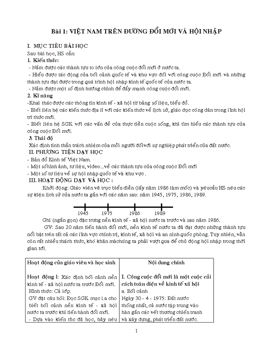 Giáo án Địa lí 12 CB