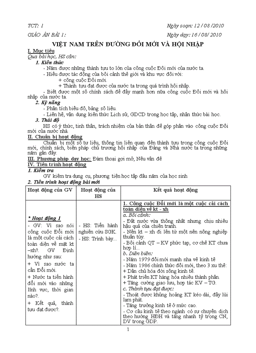 Giáo án Địa lý 12 Ban CB năm 2010 2011