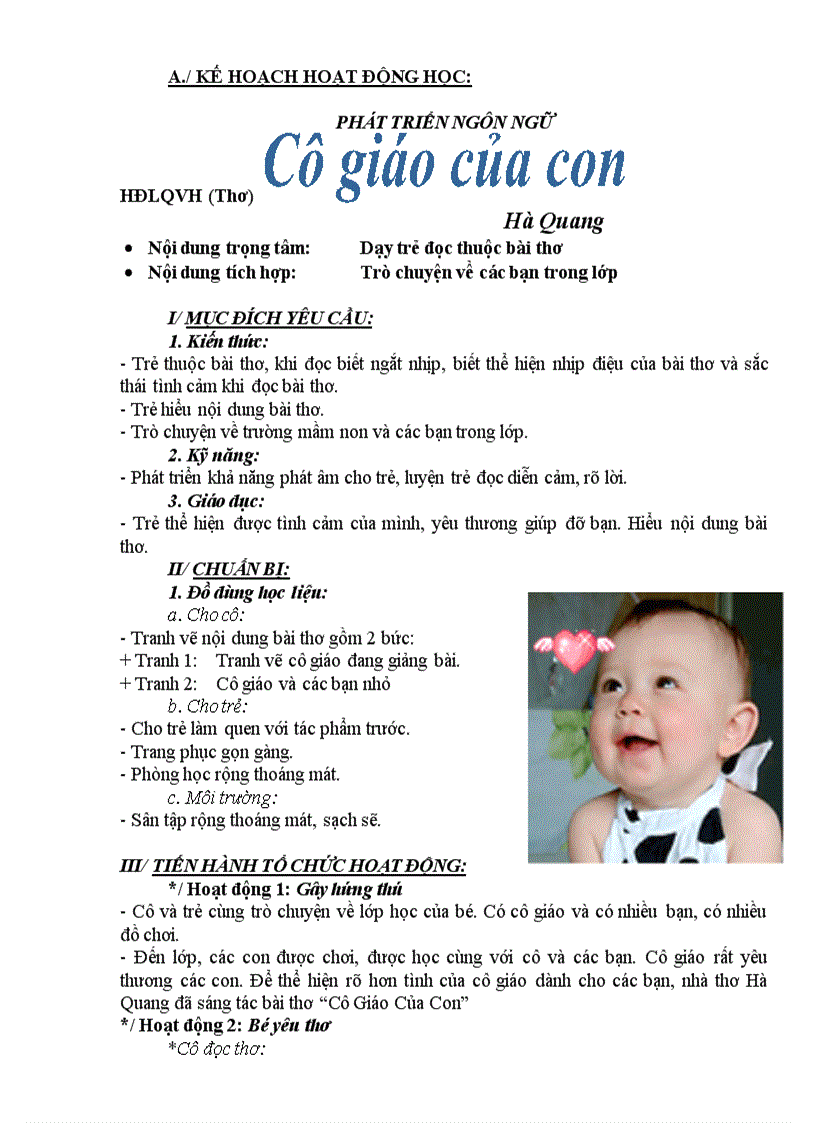 Cô giáo của con