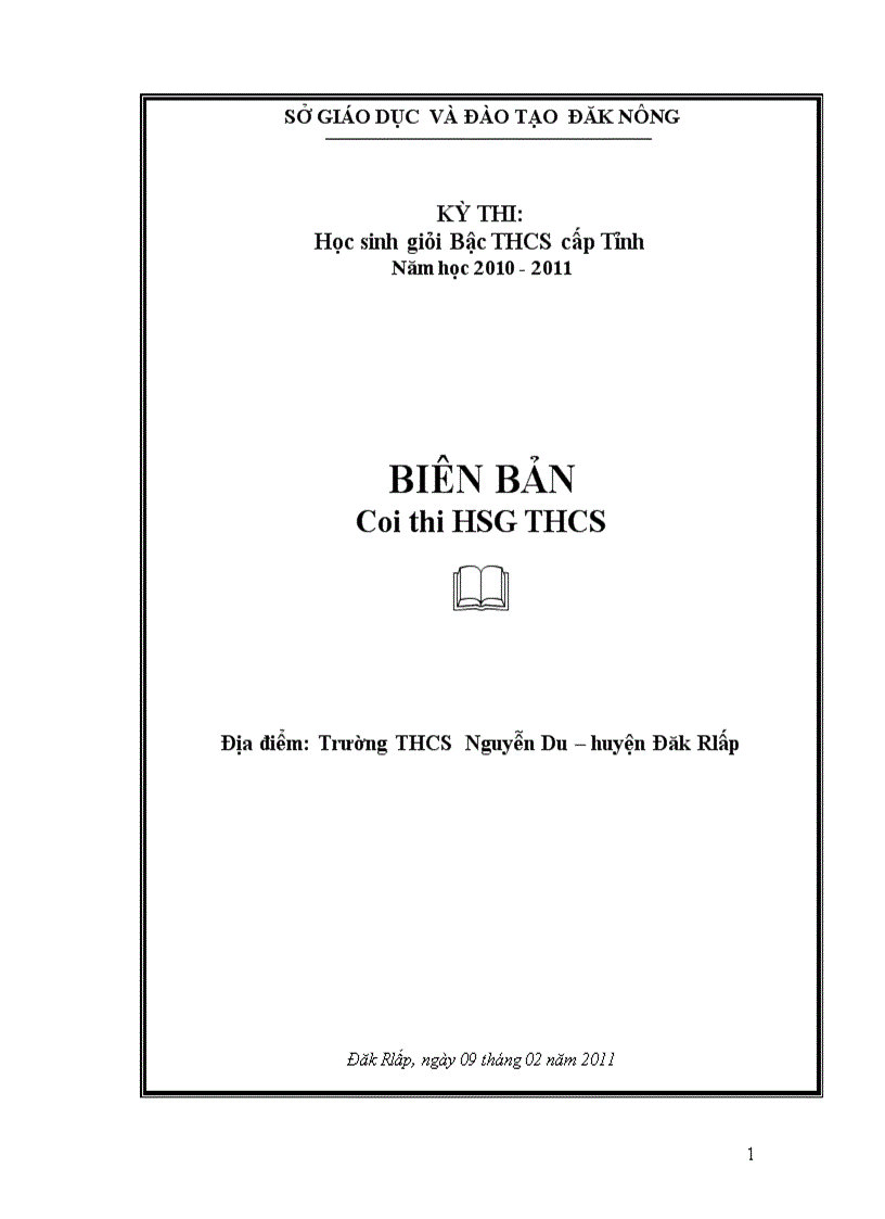 Biên bản coi thi học sinh giỏi nè