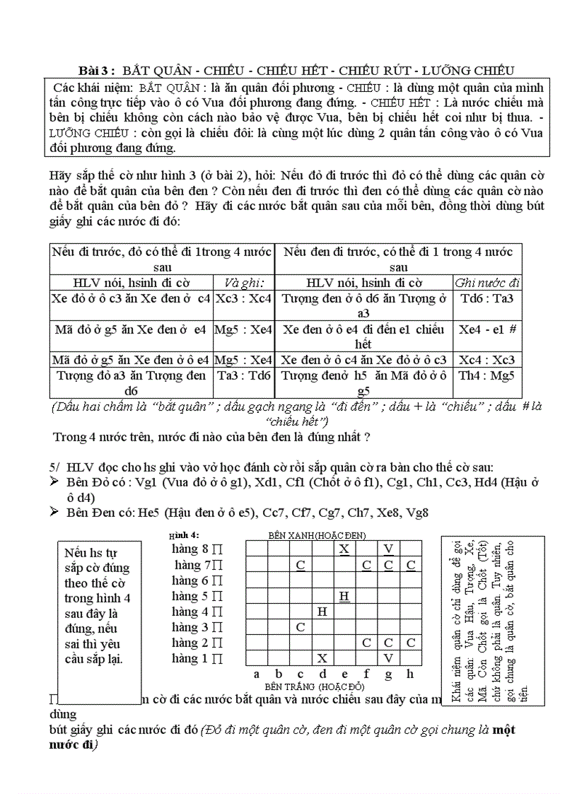 Bồ dưỡng cờ vua Bài 3