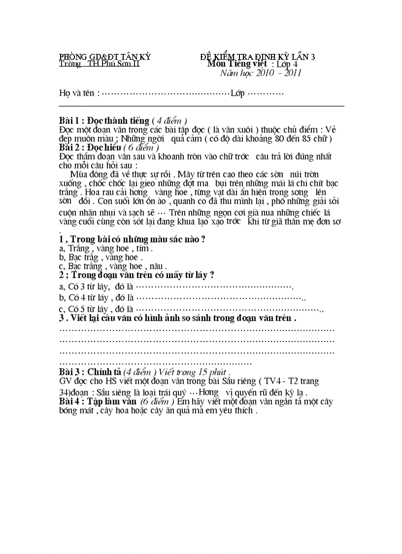 Đề Tiếng việt