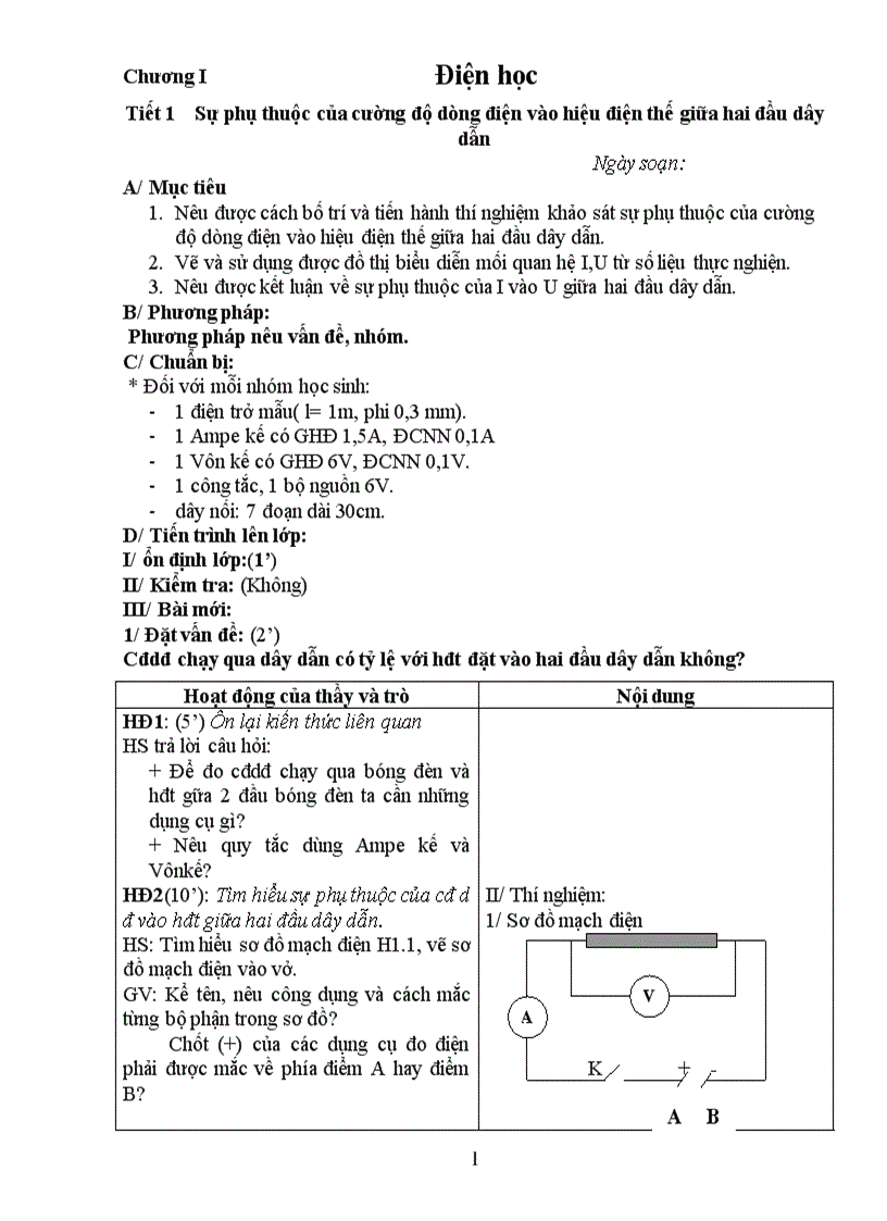 Chương I Điện học