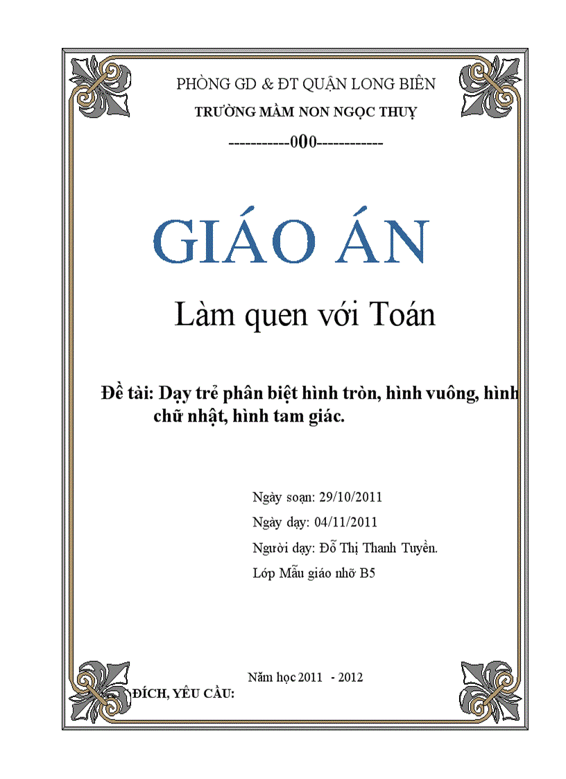 GA làm quen với Toán