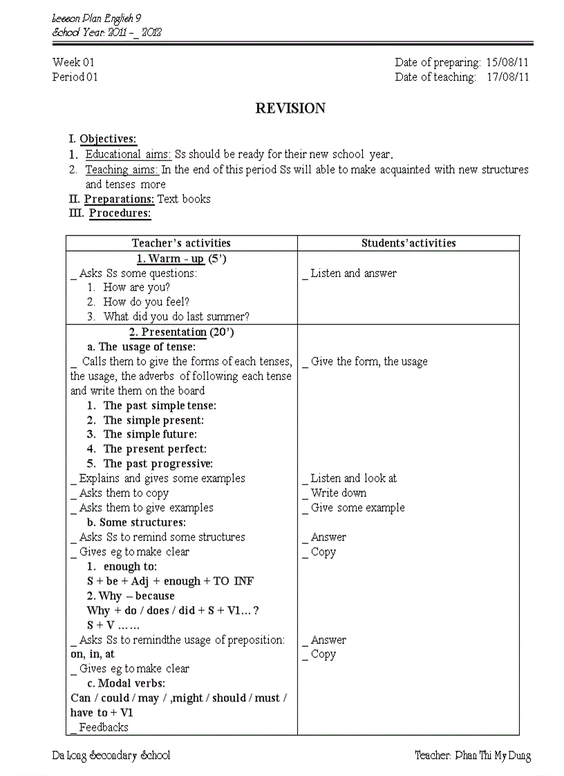 English 9 Tiet 1 Review