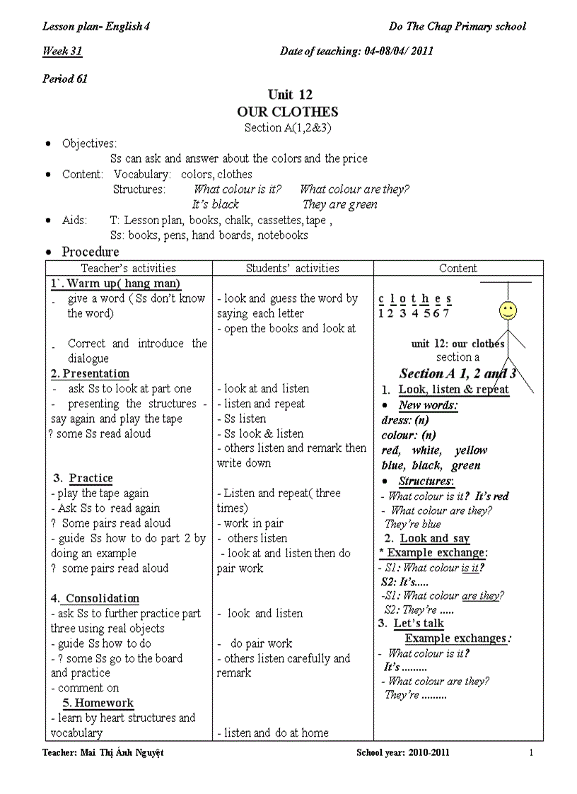 GA Let s Learn 4 Unit 12