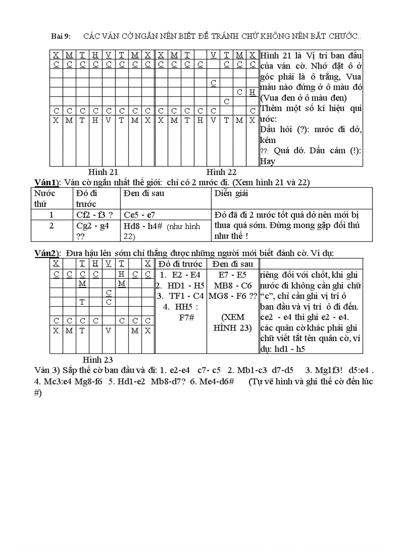 Bồi dưỡng cờ vua Bài 9