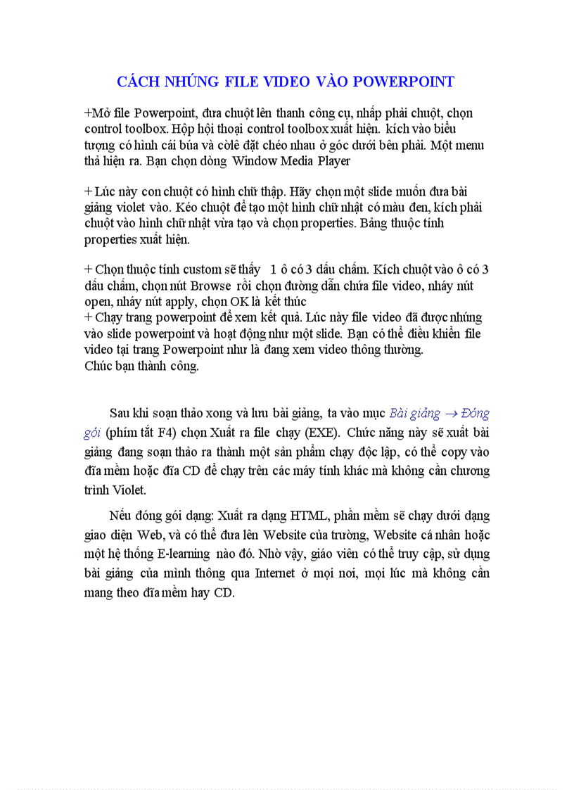 Chen video vao slide