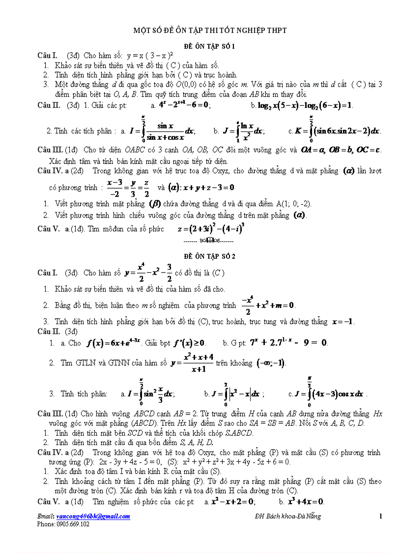 Đề Luyện Thi TN CĐ ĐH vancong406bk