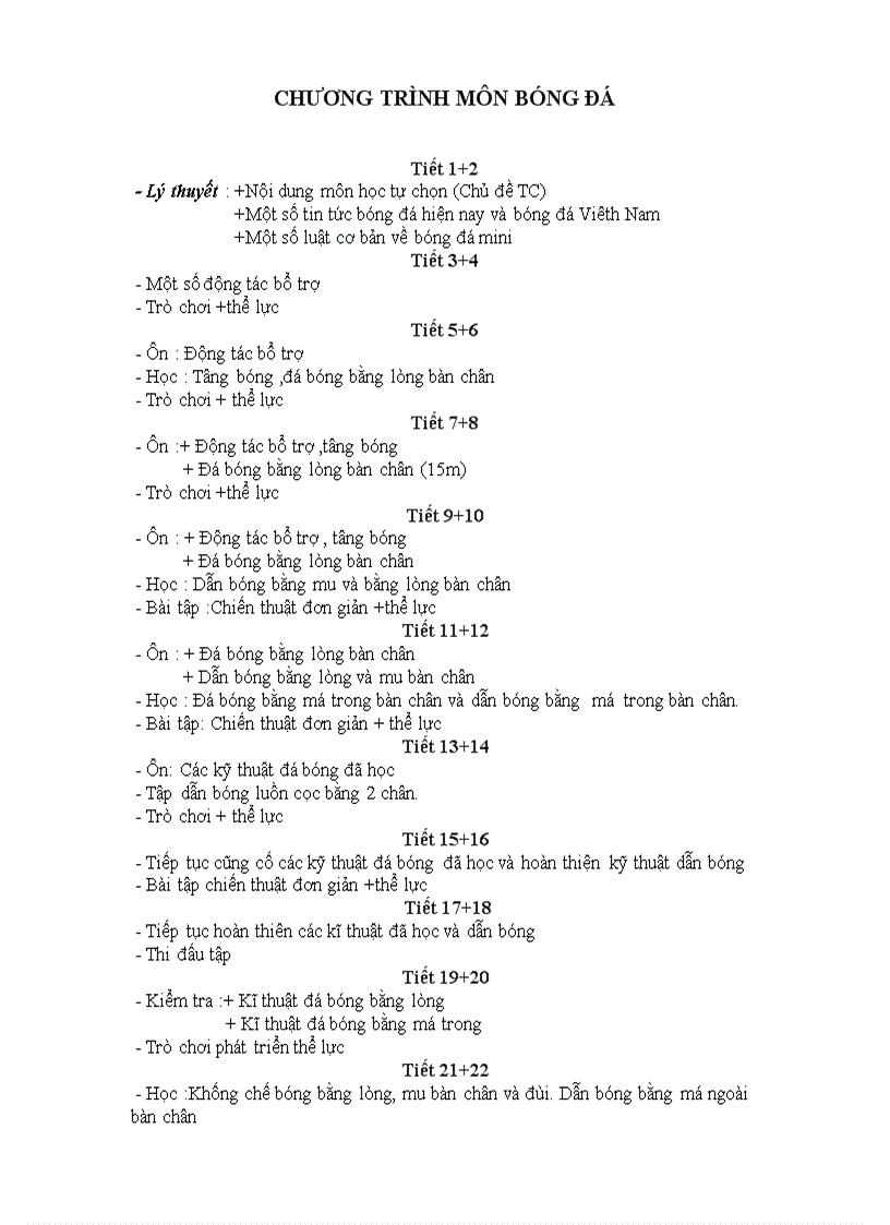 Chương trình Bóng Đá