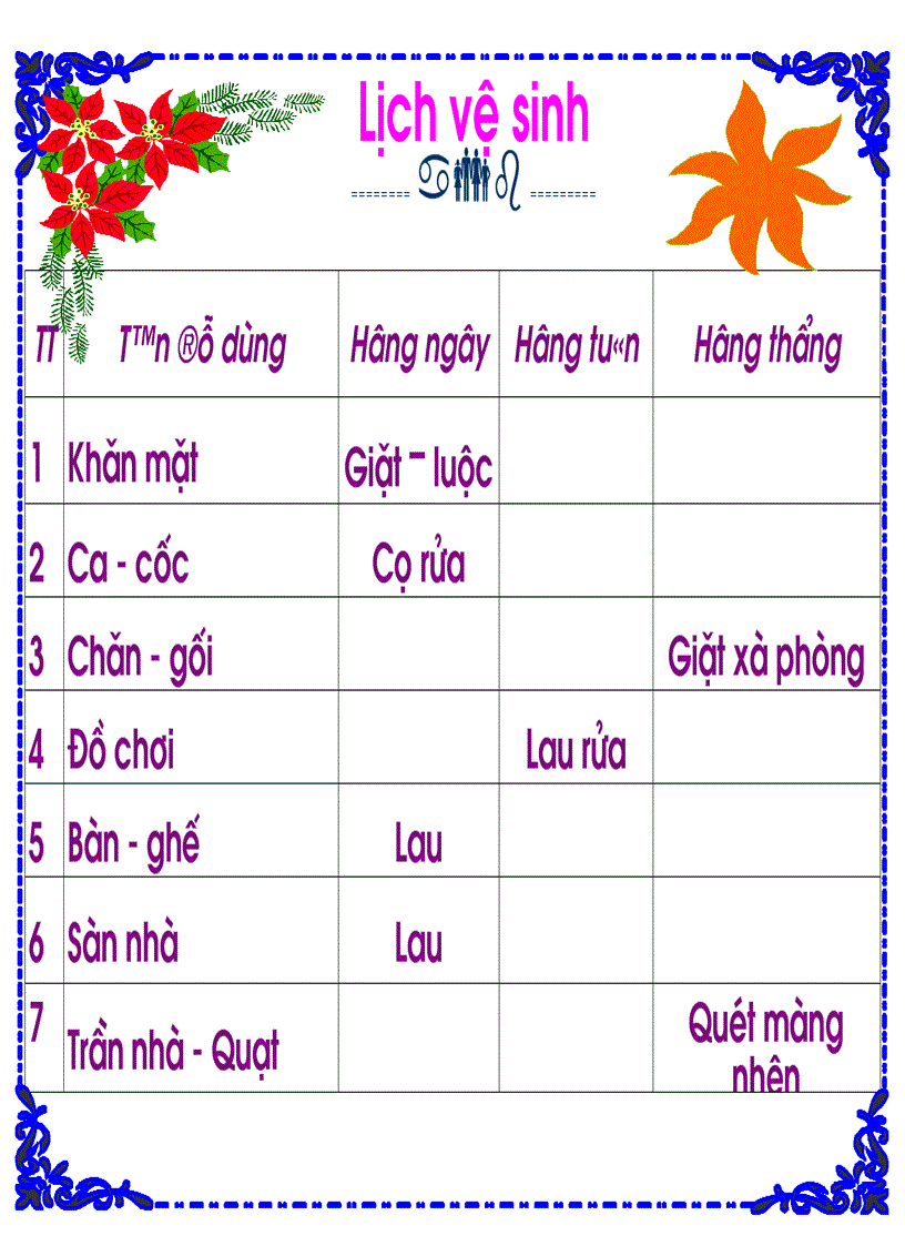 Biểu bảng trang trí