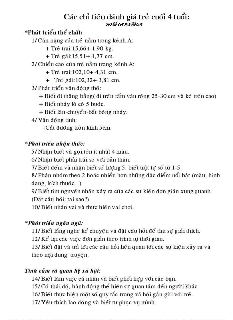 Cách đánh giá trẻ 4 tuổi