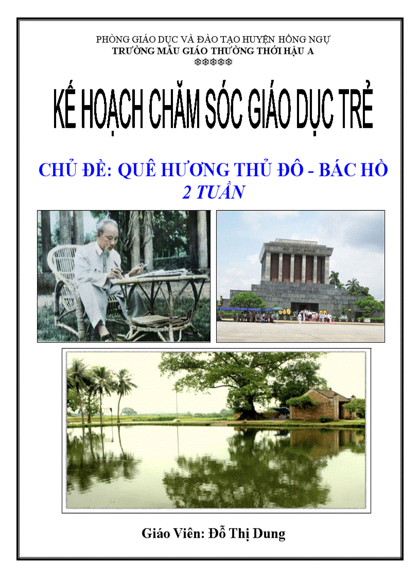 Kế hoạch chủ điểm quêu hương thủ đô Bác Hồ