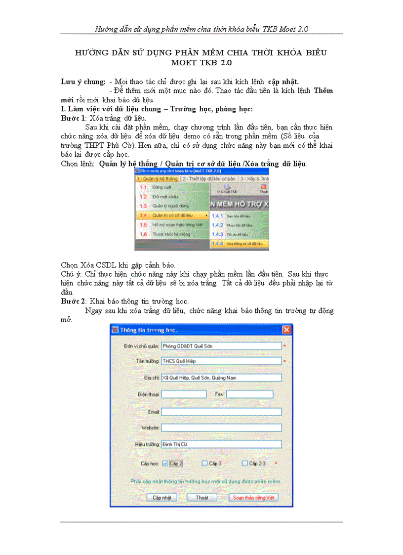 Hdsd phân mềm chia tkb moet tkb 2 0