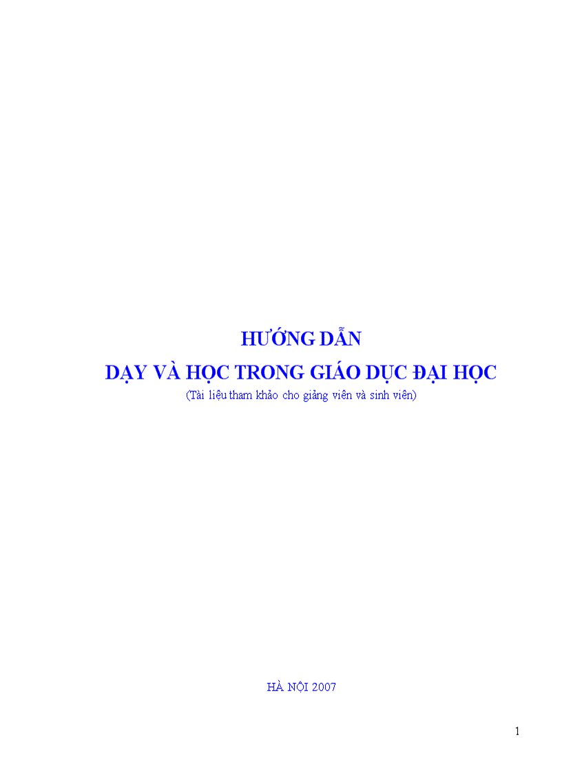 Hướng dẫn dạy và học trong giáo dục đại học