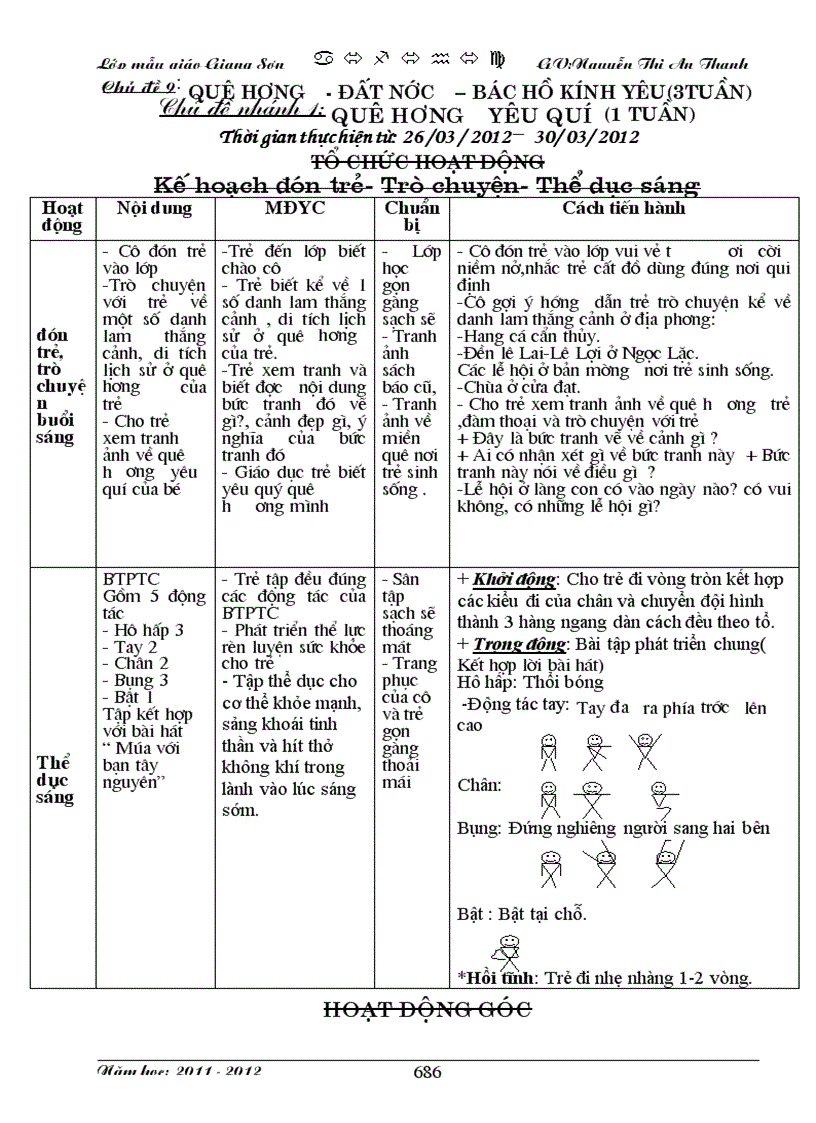 Giáo án quê hương yêu quí 5 tuổi