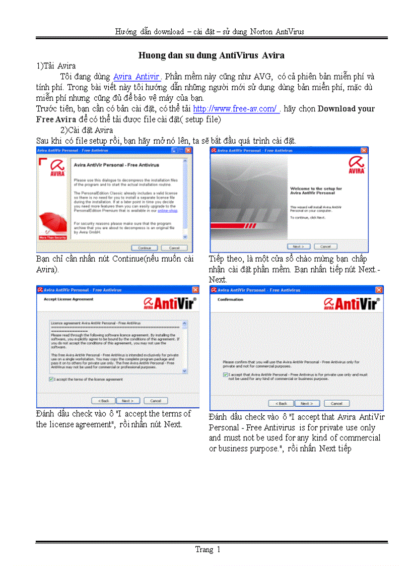 Huong dan su dung AntiVirus Avira