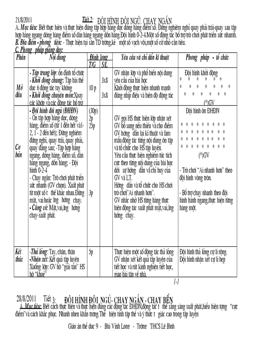 Giáo án thể dục 9 1