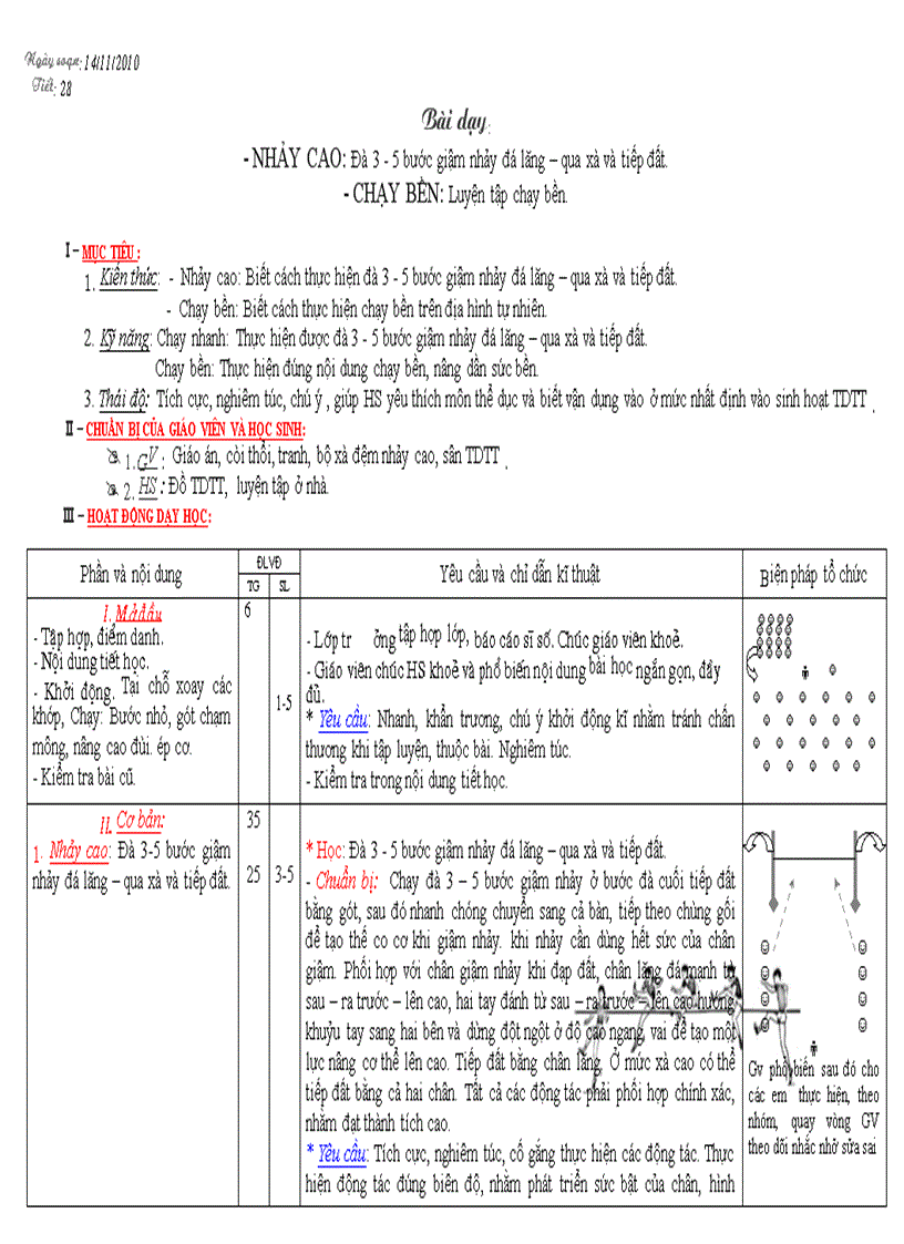 Giáo án thể dục 8 tiết 27