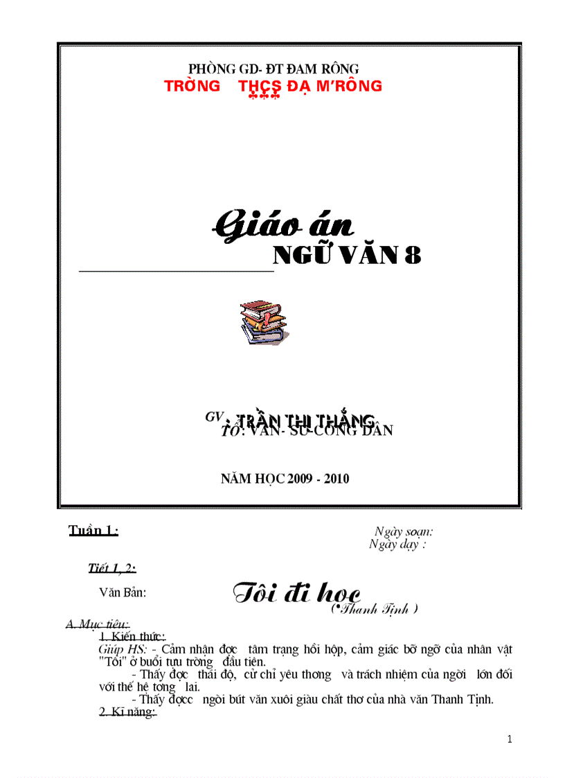 Giáo án Ngữ văn8