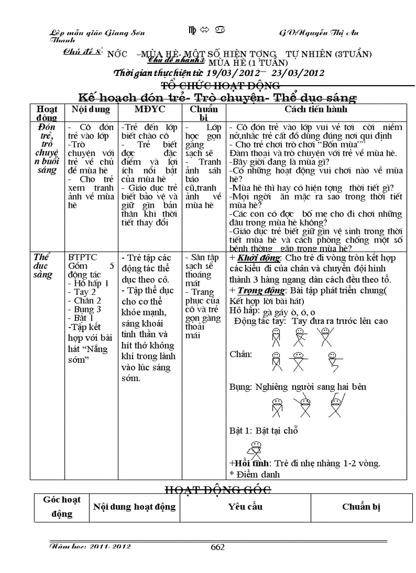 Giáo an mùa hè 5 tuổi