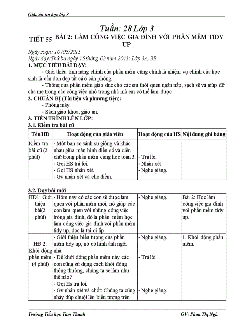 Giao an lop 3 tuan 28