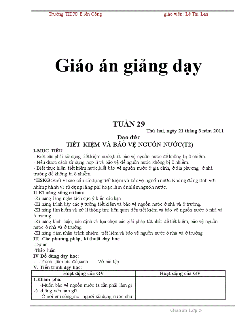 Giáo án tuần 29