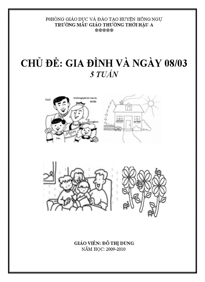 Kế hoạch chủ điểm gia đình ngày 08 03