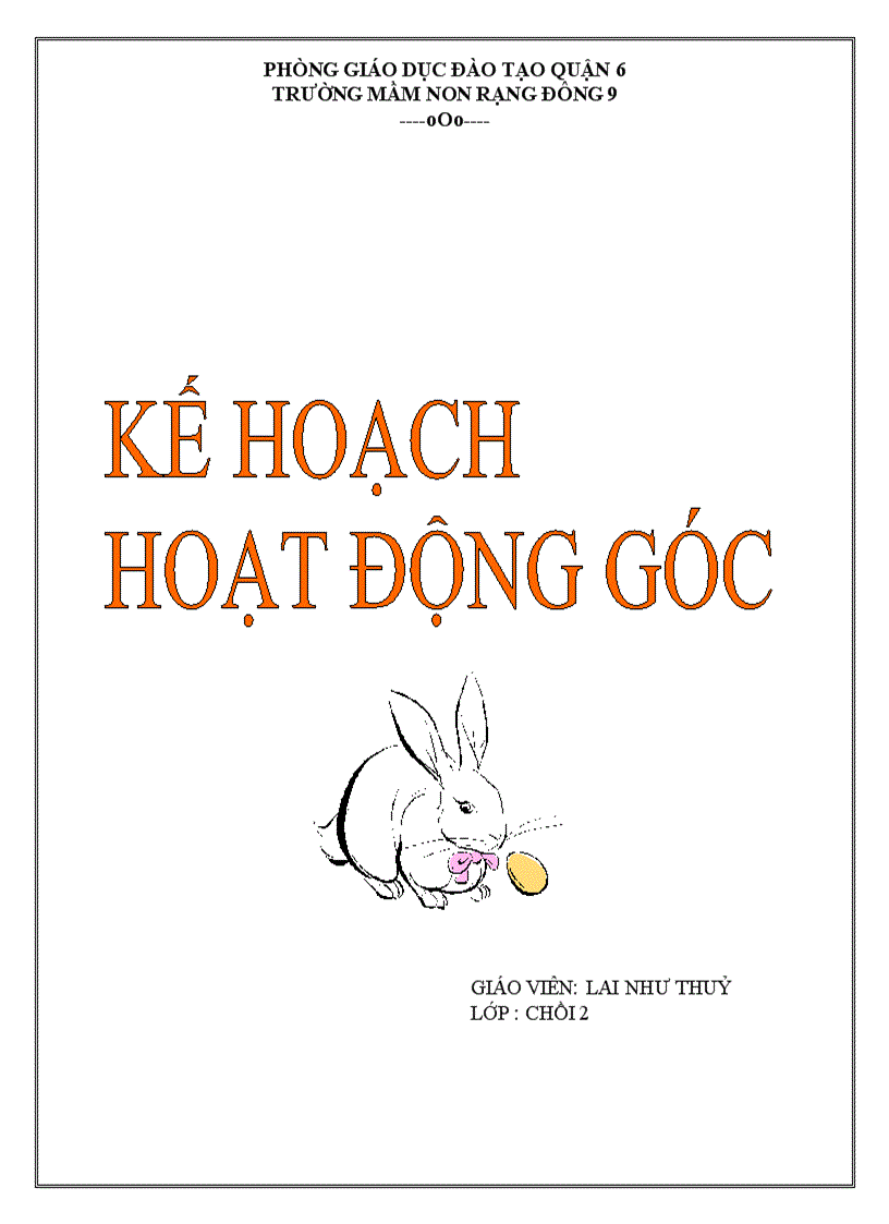 Hoạt dộng góc mầm non