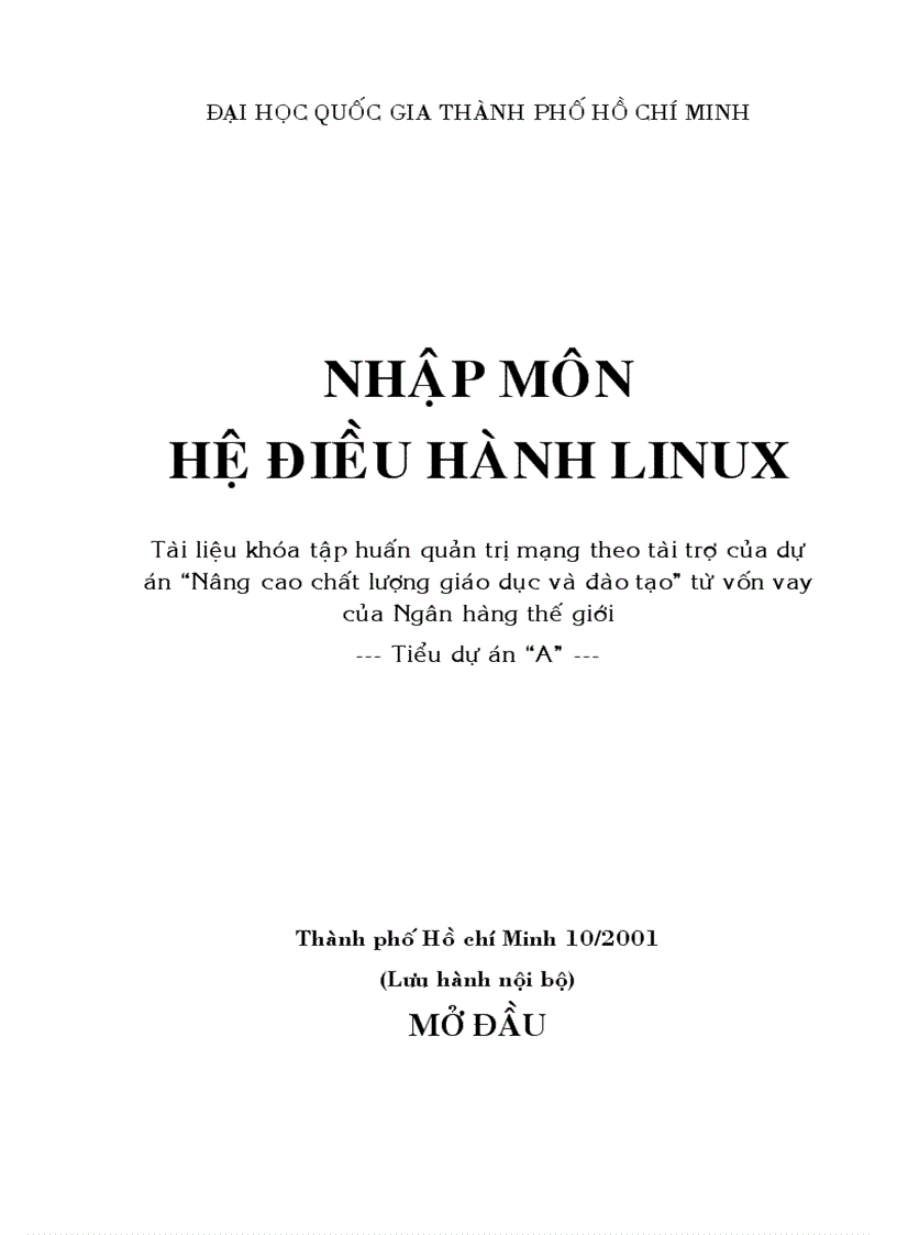 Nhập môn hệ điều hành Linux