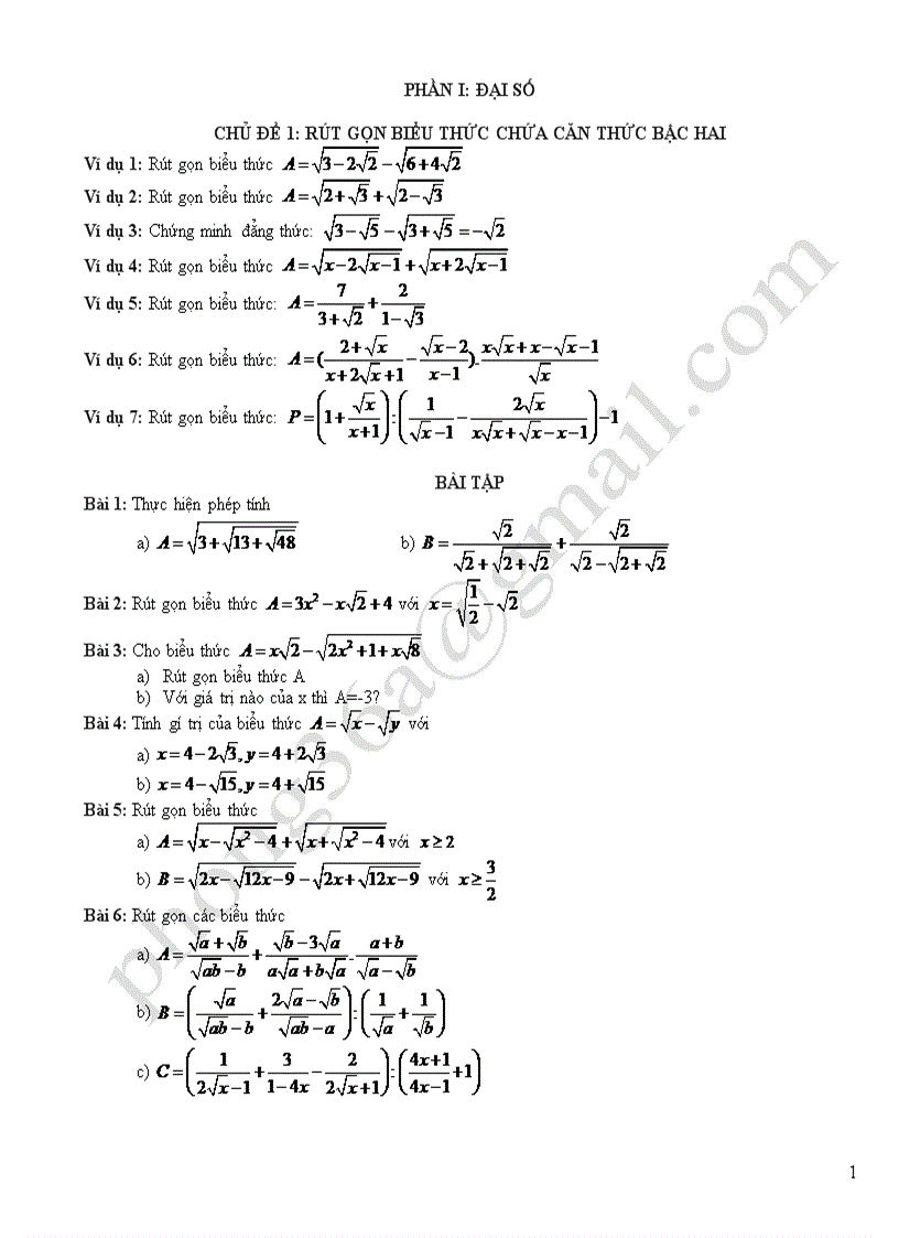 Tài liệu ôn thi vào lớp 10