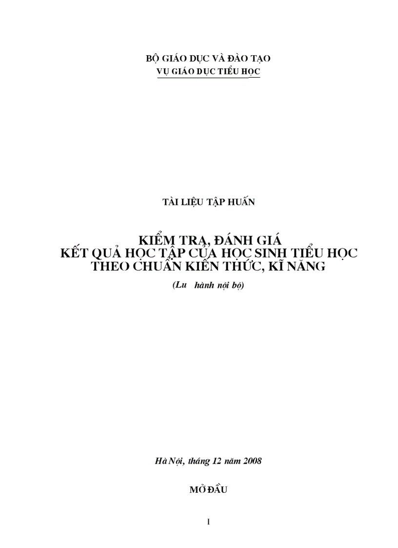 Kiểm tra đánh giá hs tiểu học theo chuẩn ktkn