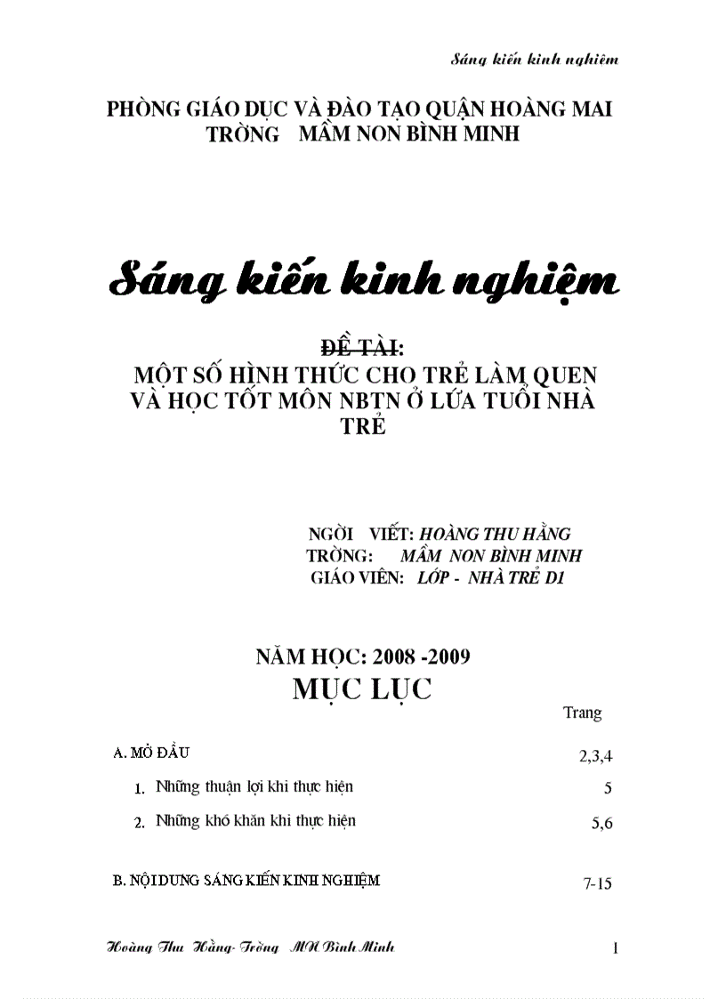 Sang kien kinh nghiem nha tre