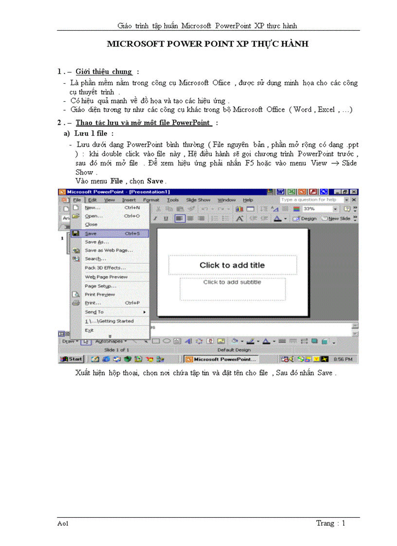 Microsoft power point xp thực hành
