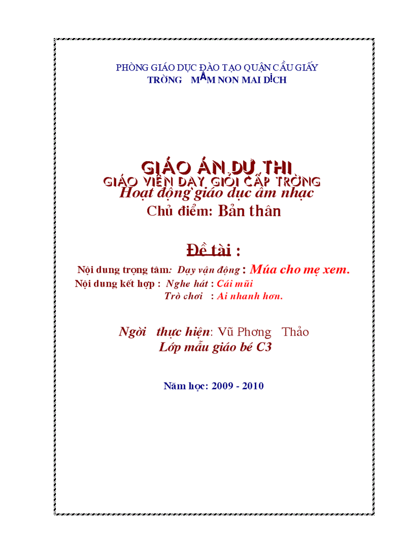 Múa cho mẹ xem