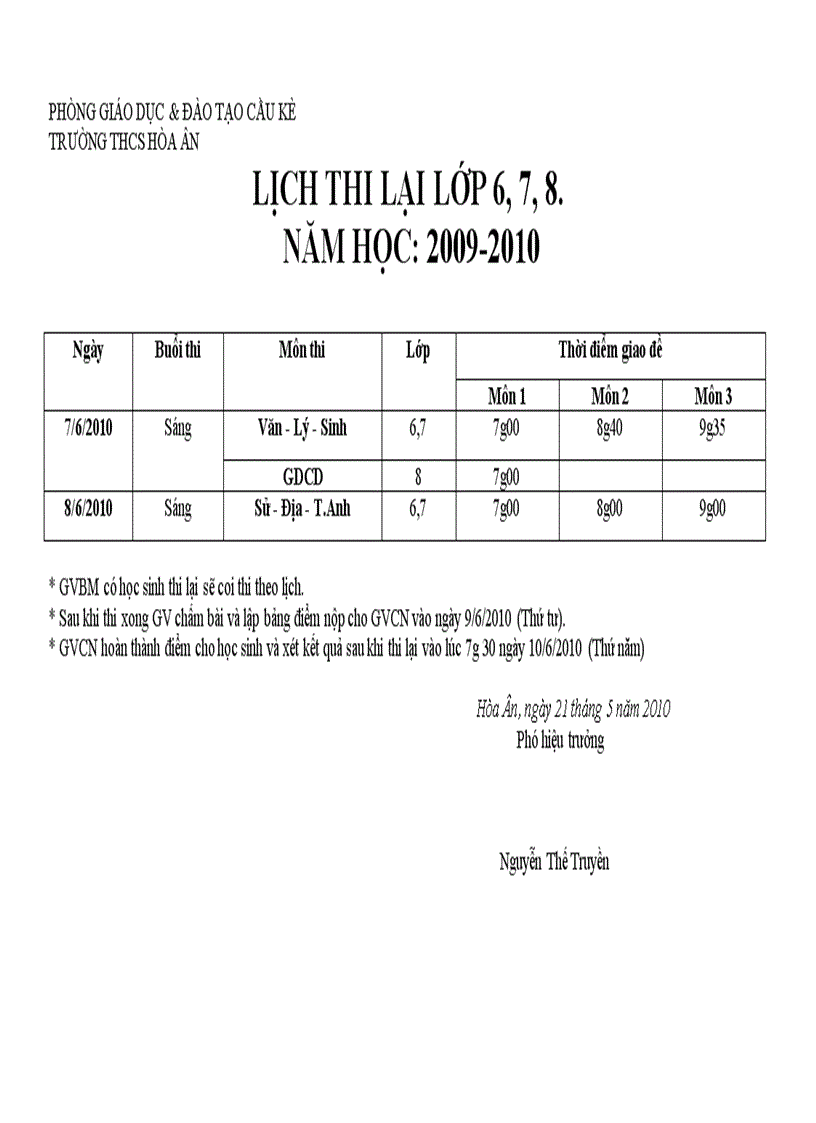 Lich thi lai nh 09 10