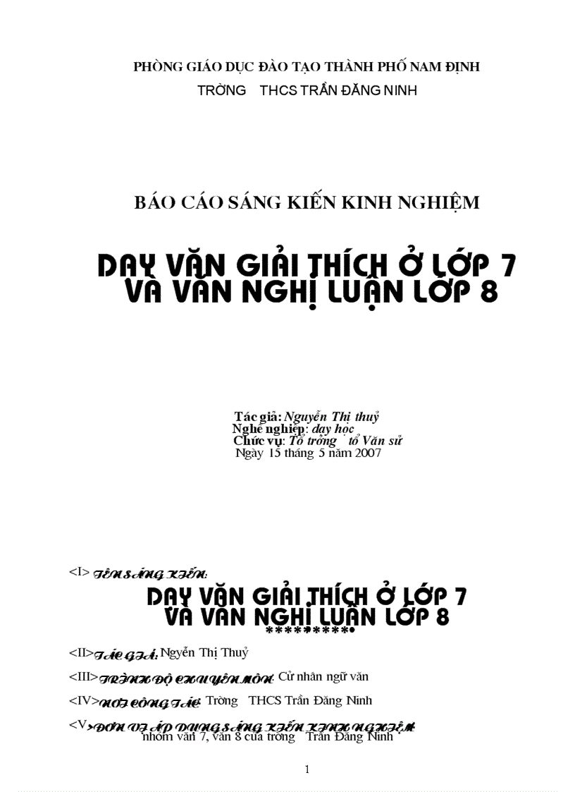 SKKN dạy văn NL