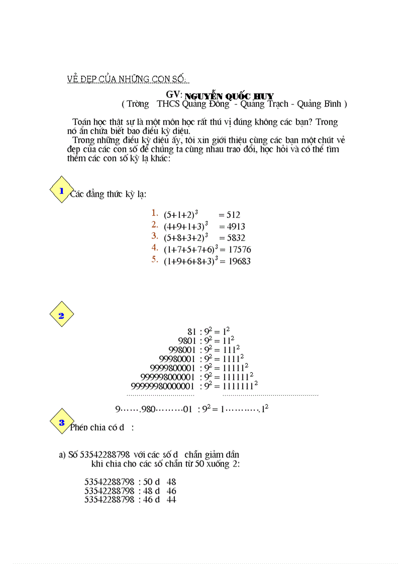 Những con số kỳ lạ